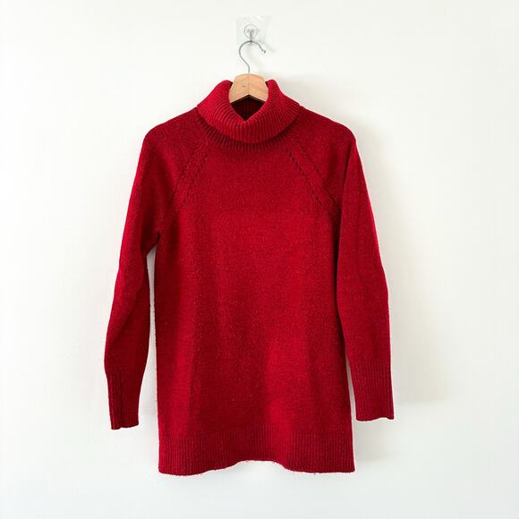 Gap Maternity Brushed Cozy Turtleneck Sweater in cinnabar Red S - Picture 1 of 8